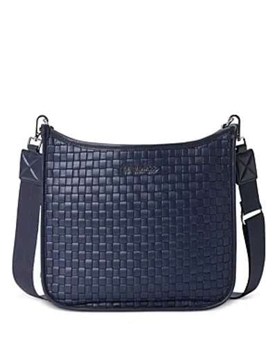 Mz Wallace Woven Box Crossbody In Navy