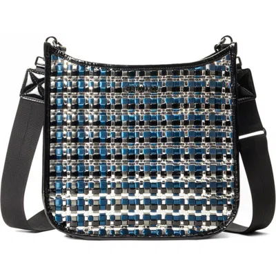 Mz Wallace Woven Nylon Box Crossbody Bag In Midnight Woven