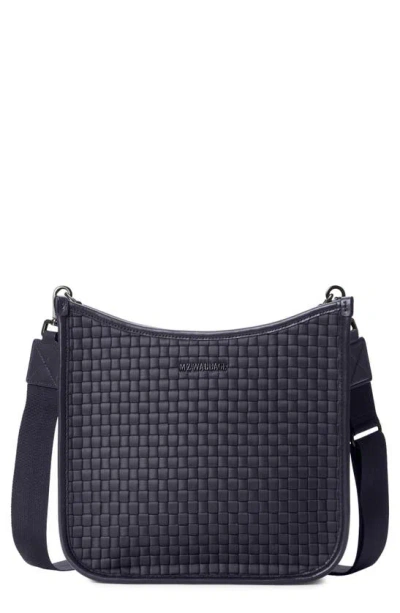 Mz Wallace Woven Nylon Box Crossbody In Black