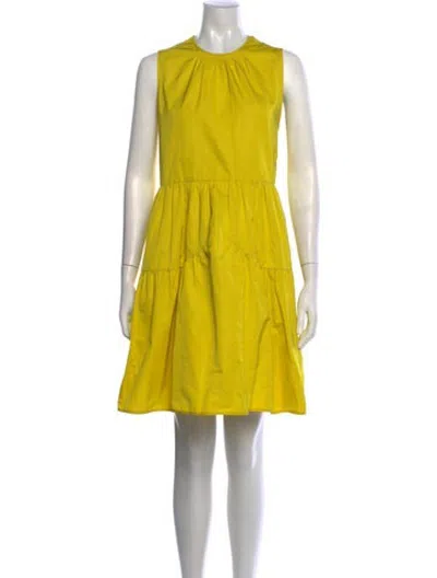 Pre-owned N°21 Crew Neck Mini Dress In Yellow