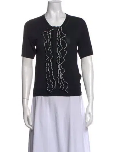 Pre-owned N°21 Crew Neck Short Sleeve Top In Black