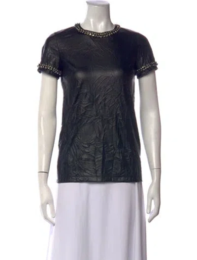 Pre-owned N°21 Crew Neck Short Sleeve Top In Black