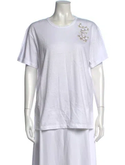 Pre-owned N°21 Crew Neck Short Sleeve T-shirt W/ Tags In White