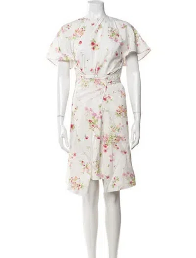 Pre-owned N°21 Floral Print Knee-length Dress In White