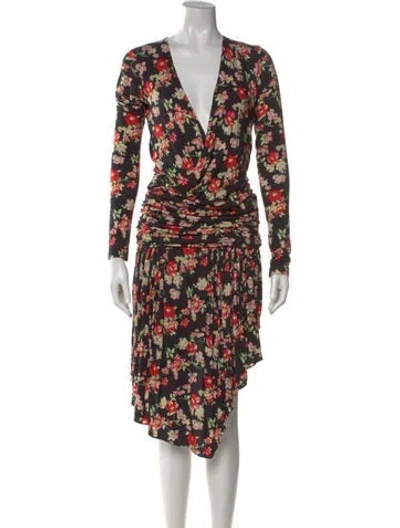 Pre-owned N°21 Floral Print Midi Length Dress W/ Tags In Multicolor