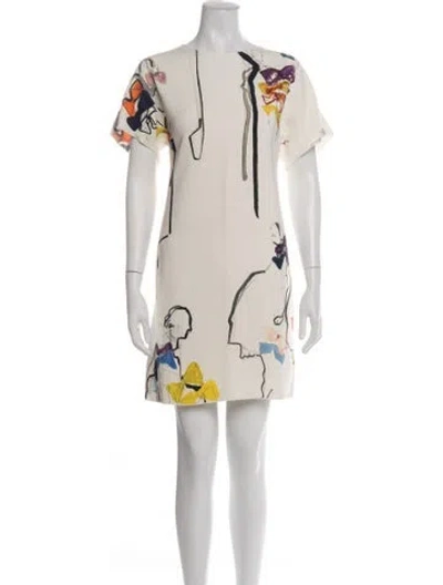 Pre-owned N°21 Graphic Print Mini Dress In Neutrals
