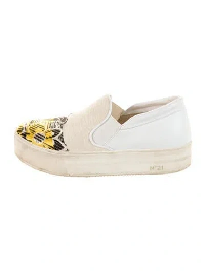 Pre-owned N°21 Graphic Print Sneakers In Yellow