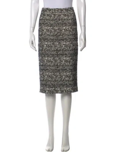Pre-owned N°21 Houndstooth Print Knee-length Skirt In Black