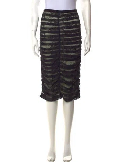 Pre-owned N°21 Lace Pattern Midi Length Skirt In Black
