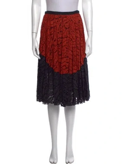 Pre-owned N°21 Lace Pattern Midi Length Skirt In Black
