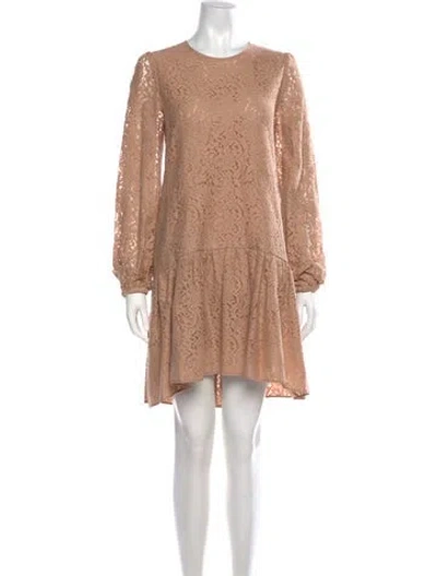 Pre-owned N°21 Lace Pattern Mini Dress In Neutrals