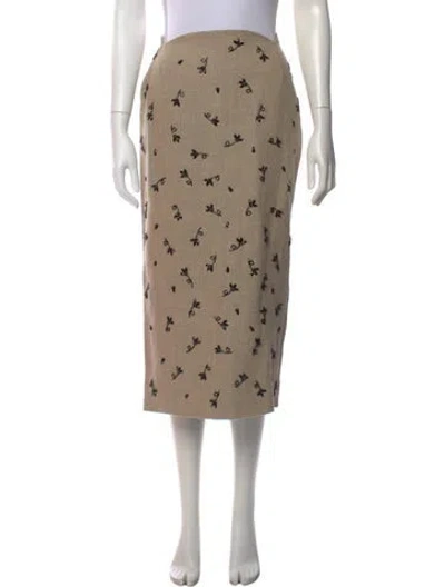 Pre-owned N°21 Linen Midi Length Skirt W/ Tags In Neutrals