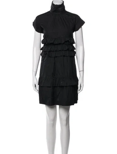 Pre-owned N°21 Mock Neck Mini Dress In Black
