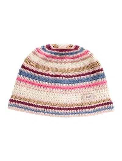 Pre-owned N°21 Multicolor Woven Beanie In Pink