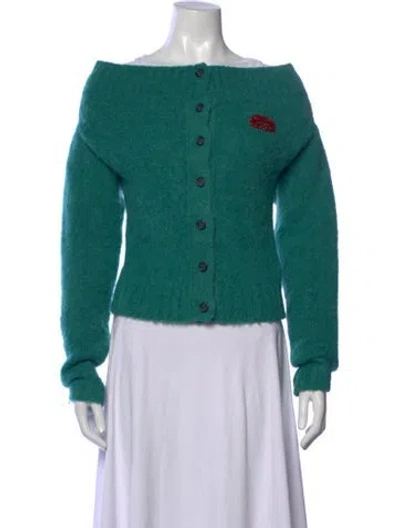 Pre-owned N°21 Off-the-shoulder Sweater In Green