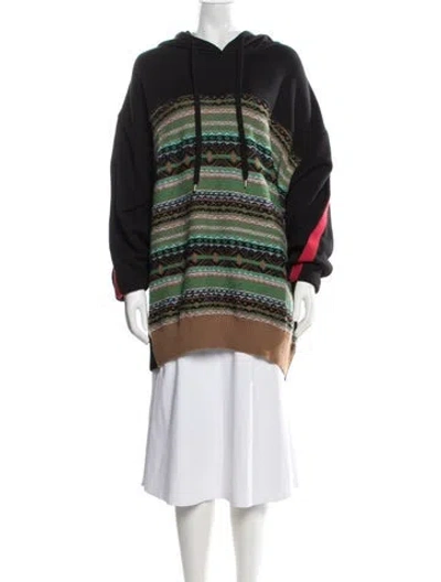 Pre-owned N°21 Patterned Crew Neck Hoodie In Black