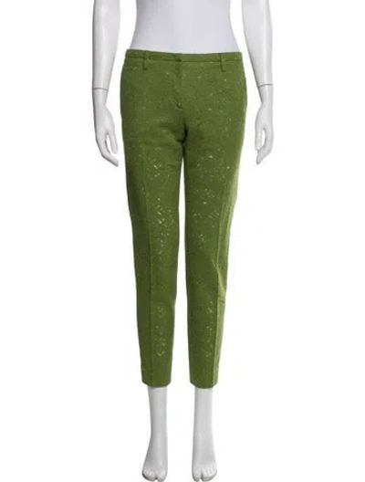 Pre-owned N°21 Patterned Straight Leg Pants In Green