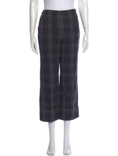Pre-owned N°21 Plaid Print Wide Leg Pants In Multi