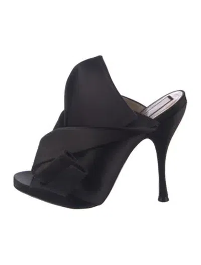 Pre-owned N°21 Satin Mules In Black/blue