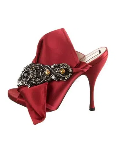 Pre-owned N°21 Satin Mules In Red