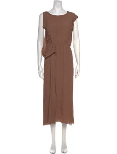 Pre-owned N°21 Scoop Neck Midi Length Dress In Neutrals