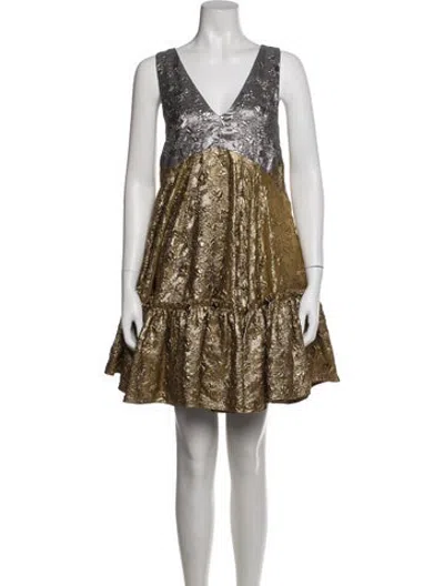 Pre-owned N°21 Sequin Mini Dress In Brown/metallic