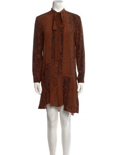 Pre-owned N°21 Silk Mini Dress W/ Tags In Brown