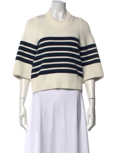 Pre-owned N°21 Striped Crew Neck Sweater W/ Tags In Neutrals