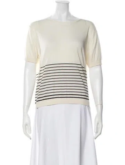 Pre-owned N°21 Striped Crew Neck Top W/ Tags In Neutrals