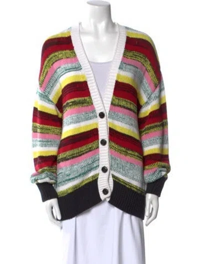 Pre-owned N°21 Striped V-neck Sweater In Multi