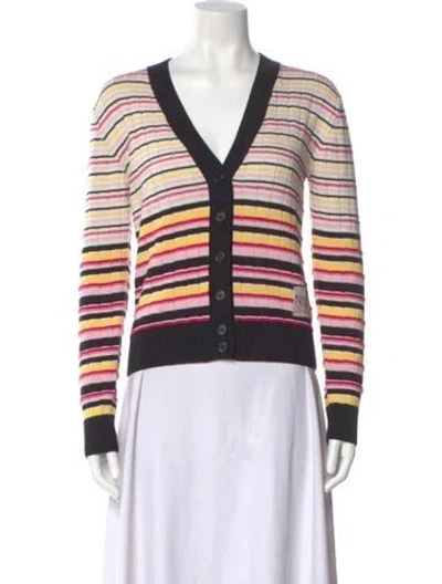 Pre-owned N°21 Striped V-neck Sweater W/ Tags In Multicolor