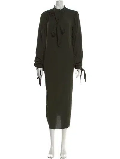 Pre-owned N°21 Tie Neck Long Dress In Green