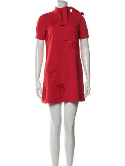 Pre-owned N°21 Tie Neck Mini Dress In Red