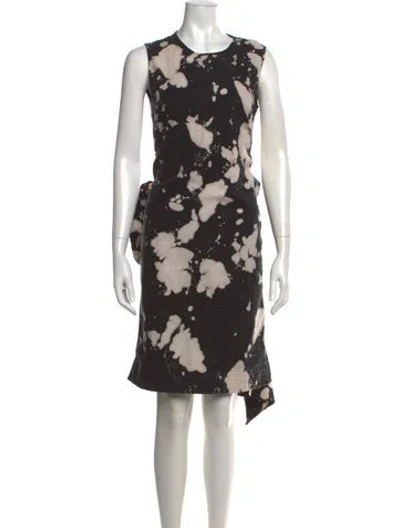 Pre-owned N°21 Tie-dye Print Knee-length Dress W/ Tags In Black