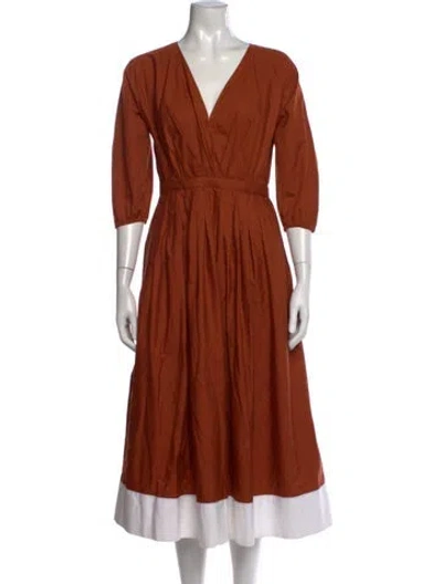 Pre-owned N°21 V-neck Midi Length Dress In Orange