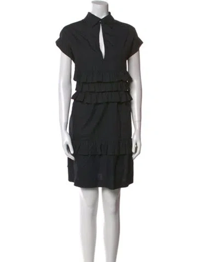 Pre-owned N°21 V-neck Mini Dress In Black