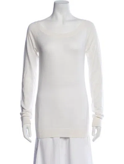 Pre-owned N°21 Wool Scoop Neck Top In Neutrals