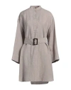 N 8 N_8 Woman Mini Dress Taupe Size 6 Silk, Linen In Grey