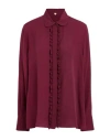 N 8 N_8 Woman Shirt Burgundy Size 8 Silk In Red