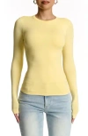 N By Naked Wardrobe Bare Crewneck Long Sleeve Top In Buttercream