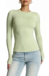 N By Naked Wardrobe Bare Crewneck Long Sleeve Top In Pastel Green