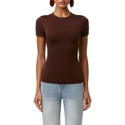 N By Naked Wardrobe Bare Short Sleeve Crew Top In Brown