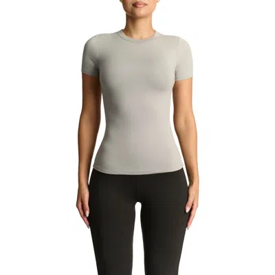 N By Naked Wardrobe Bare Short Sleeve Crew Top In Grey