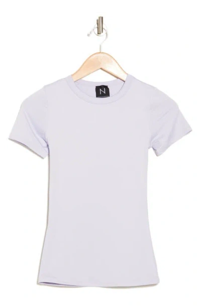 N By Naked Wardrobe Bare Short Sleeve Crew Top In Lavender
