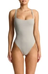 N By Naked Wardrobe Bare Square Neck Bodysuit In Grey