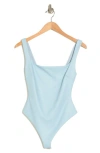 N By Naked Wardrobe Faux Leather Bodysuit In Baby Blue
