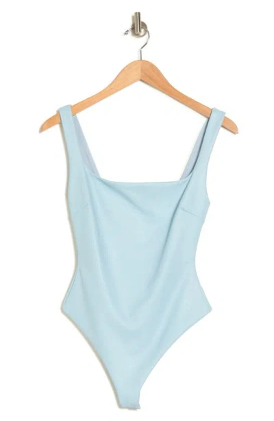N By Naked Wardrobe Faux Leather Bodysuit In Baby Blue