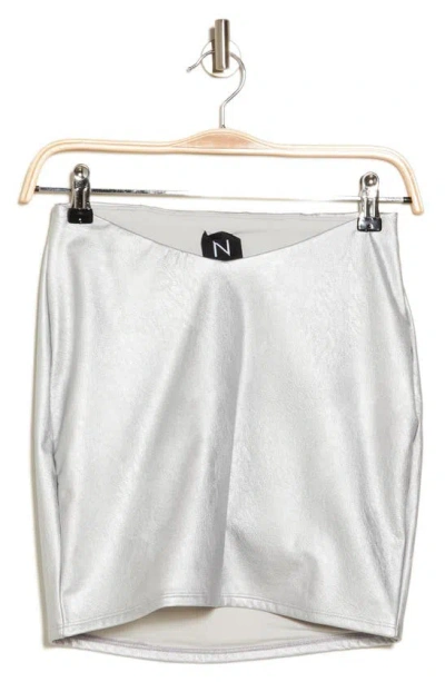 N By Naked Wardrobe Faux Leather Miniskirt In White