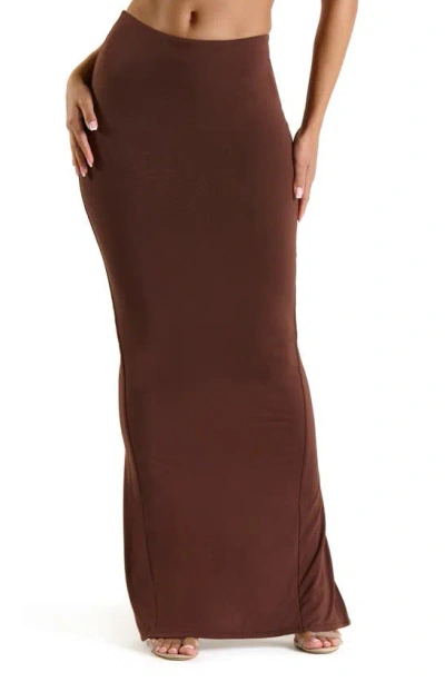 N By Naked Wardrobe Maxi Skirt In Chocolate