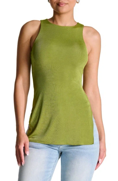 N By Naked Wardrobe Sl Tunic Top With Side Slits In Olive